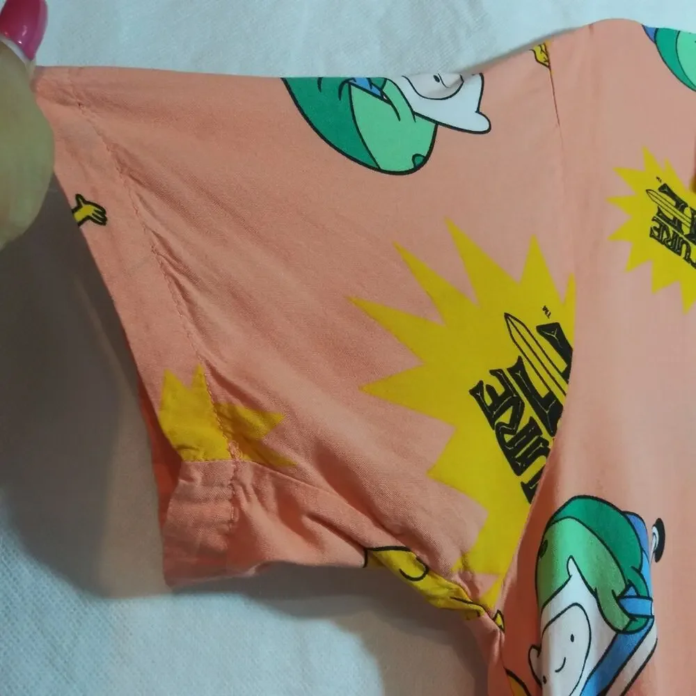 Adventure Time Lightweight Relaxed Button Up Short Sleeve Top Size M - Picture 6 of 6